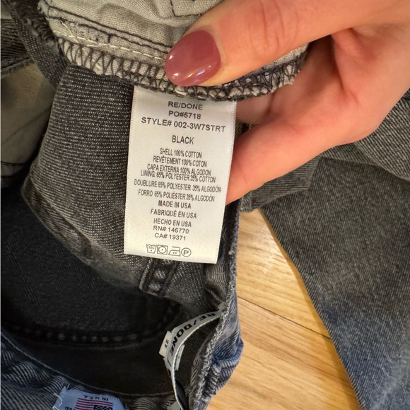 RE/DONE x LEVI'S Originals Womens 70s Straight Jeans in Black - Picture 8 of 12